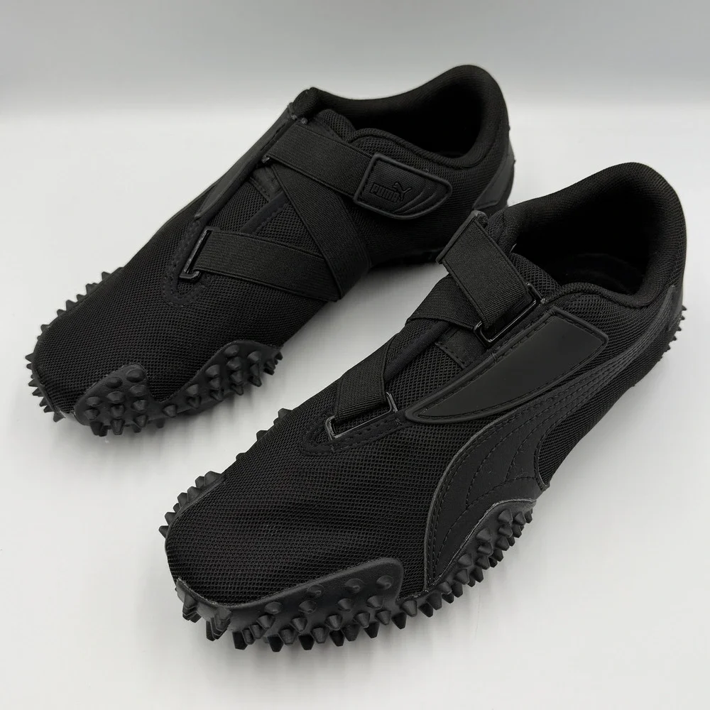 Puma Mostro OG Prime Sneakers Womens 8.5 Black Spiked Low Top Mesh Straps *NEW*